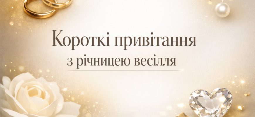 короткі привітання з річницею весілля текст