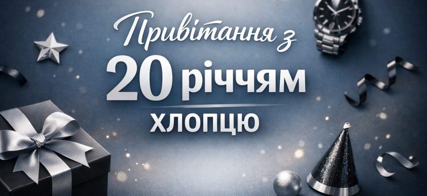 привітання з 20 річчям хлопцю текст