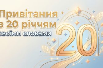 привітання з 20 річчям своїми словами текст