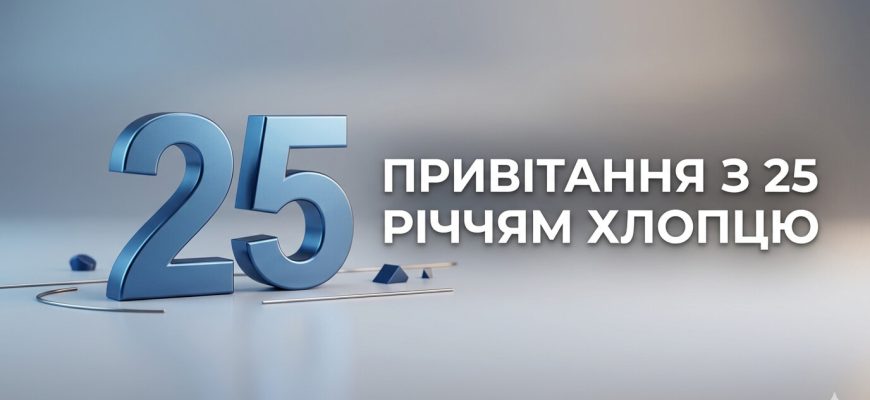 привітання з 25 річчям хлопцю текст