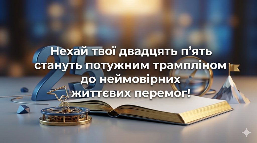 листівка з 25 річчям хлопцю приклад