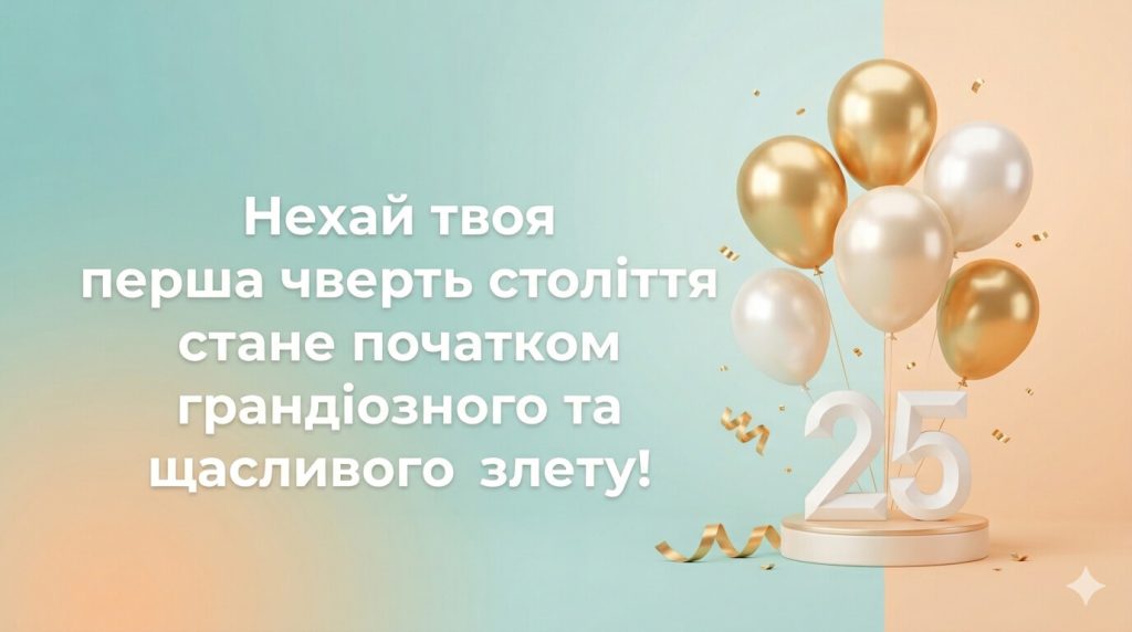 листівка з 25 річчям приклад