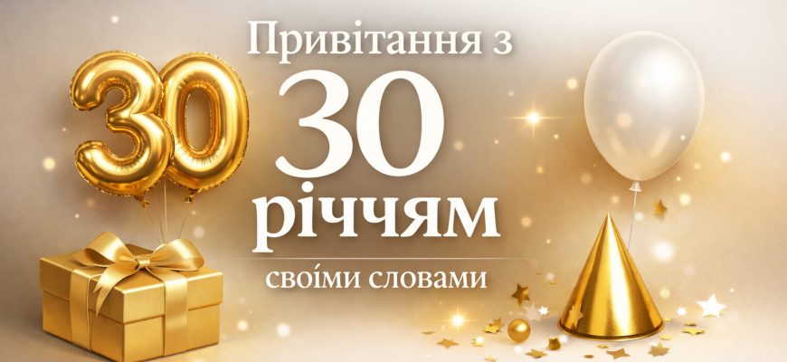 привітання з 30 річчям своїми словами текст