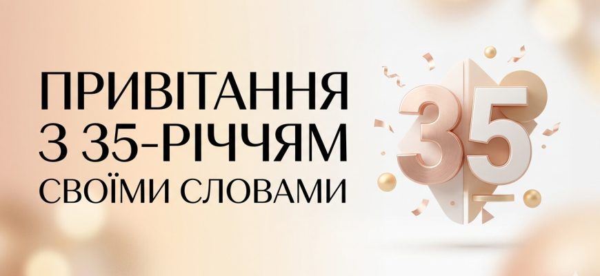 привітання з 35 річчям своїми словами текст