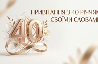 привітання з 40 річчям своїми словами текст