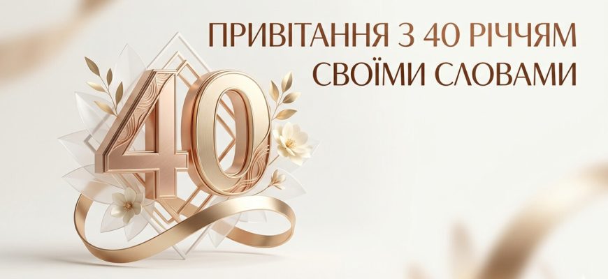 привітання з 40 річчям своїми словами текст