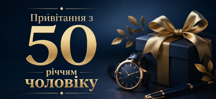 привітання з 50 річчям чоловіку текст