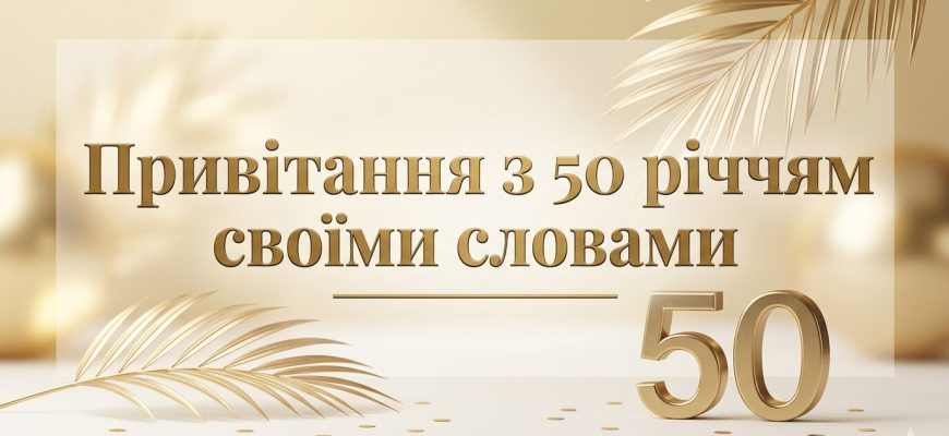 привітання з 50 річчям своїми словами текст