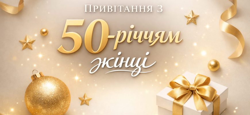 привітання з 50 річчям жінці листівка