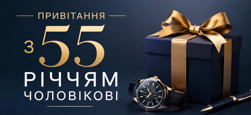 привітання з 55 річчям чоловікові листівка
