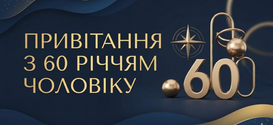 привітання з 60 річчям чоловіку листівка