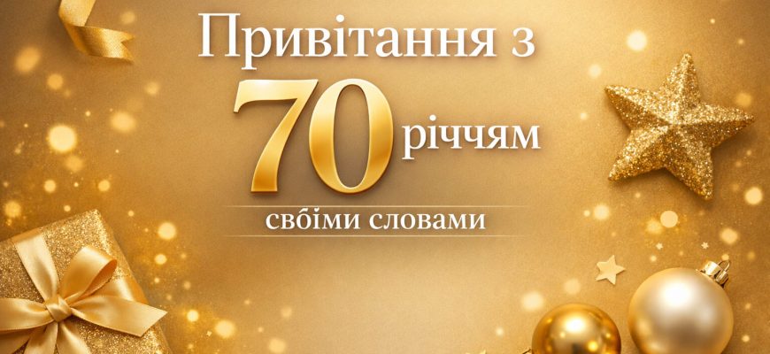 привітання з 70 річчям своїми словами текст