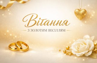 вітання з золотим весіллям листівка