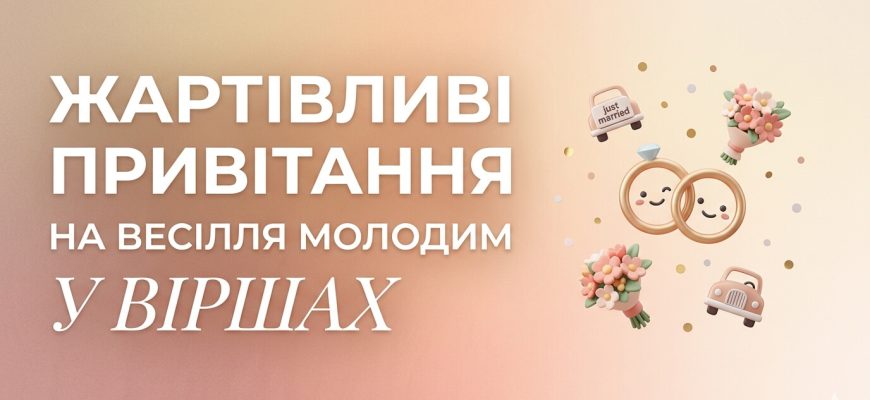 жартівливі привітання на весілля молодим у віршах